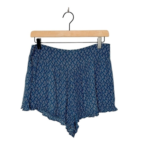 American Eagle Outfitters Flowy Pull On Boho Print Shorts‎ Blue Medium M - Picture 1 of 7